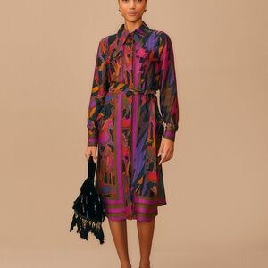 Black Mixed Wild Horses Shirtdress